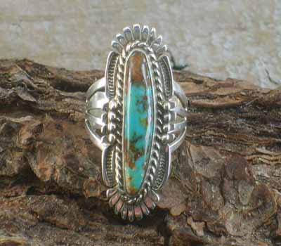 Native American Turquoise Ring- sz 7 3/4